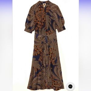 Farm Rio - Navy Yawanawa Vanahu Midi Dress